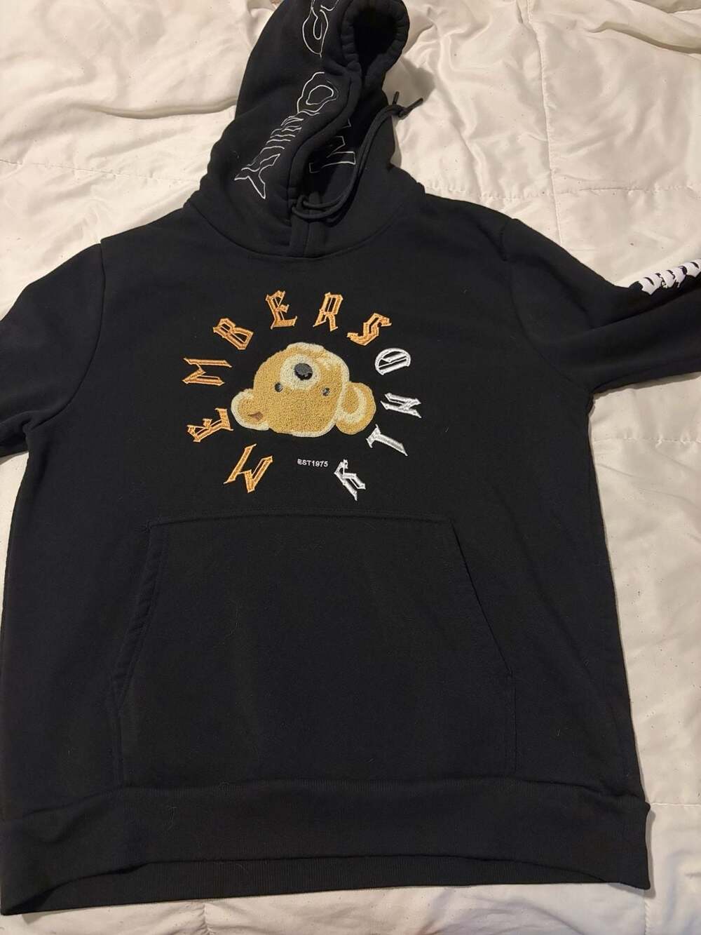 Members Only Bad Vibes Teddy Bear Pullover Hoodie Black